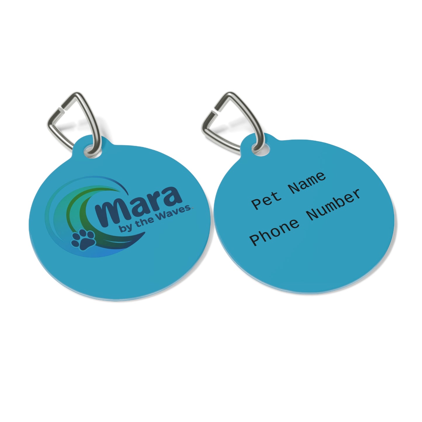 Personalized Pet Tag - Mara by the Waves Logo