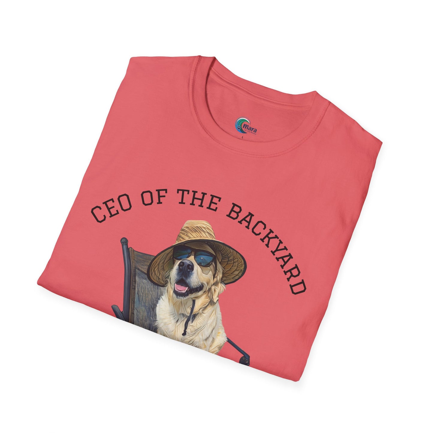 "CEO of the Backyard" Unisex Softstyle T-Shirt, Funny Dog Tee, Pet Lover Gift, Outdoor Apparel, Casual Wear, Summer Shirt