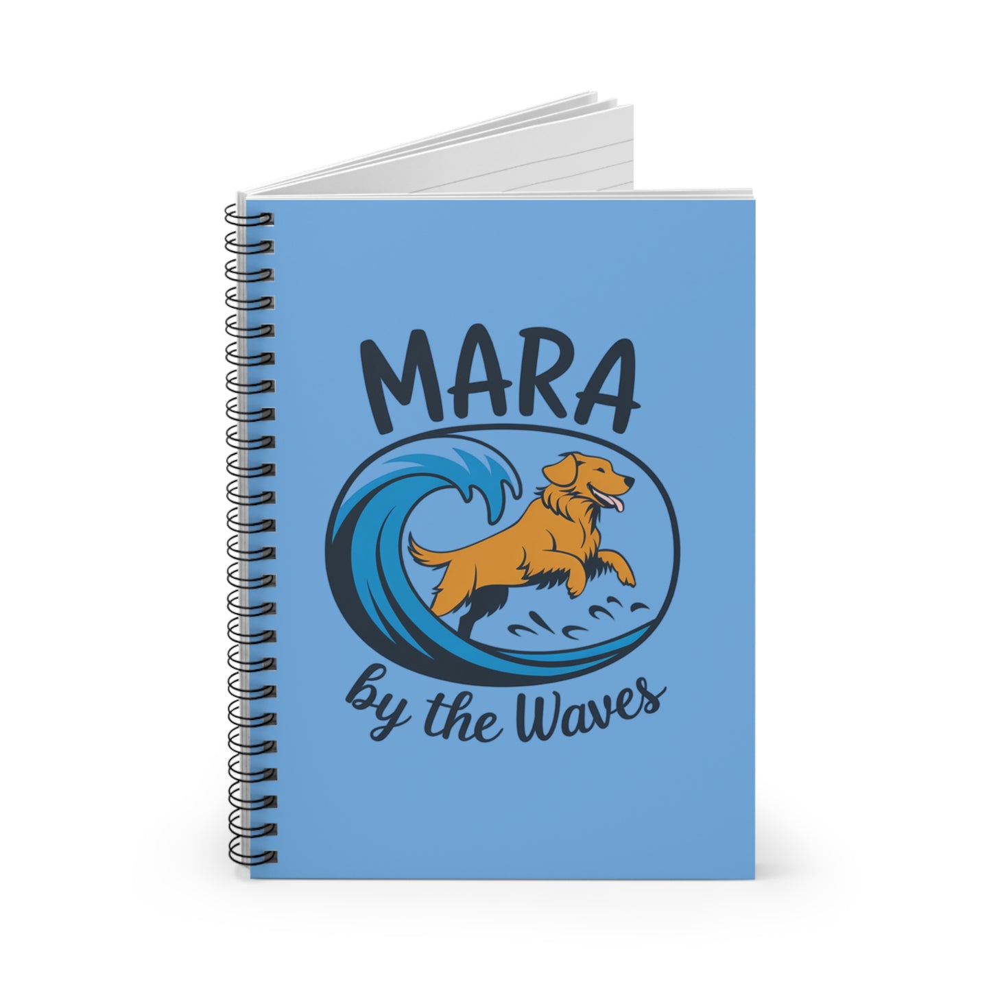 Spiral Notebook - Golden Retriever Ocean Vibes Ruled Line