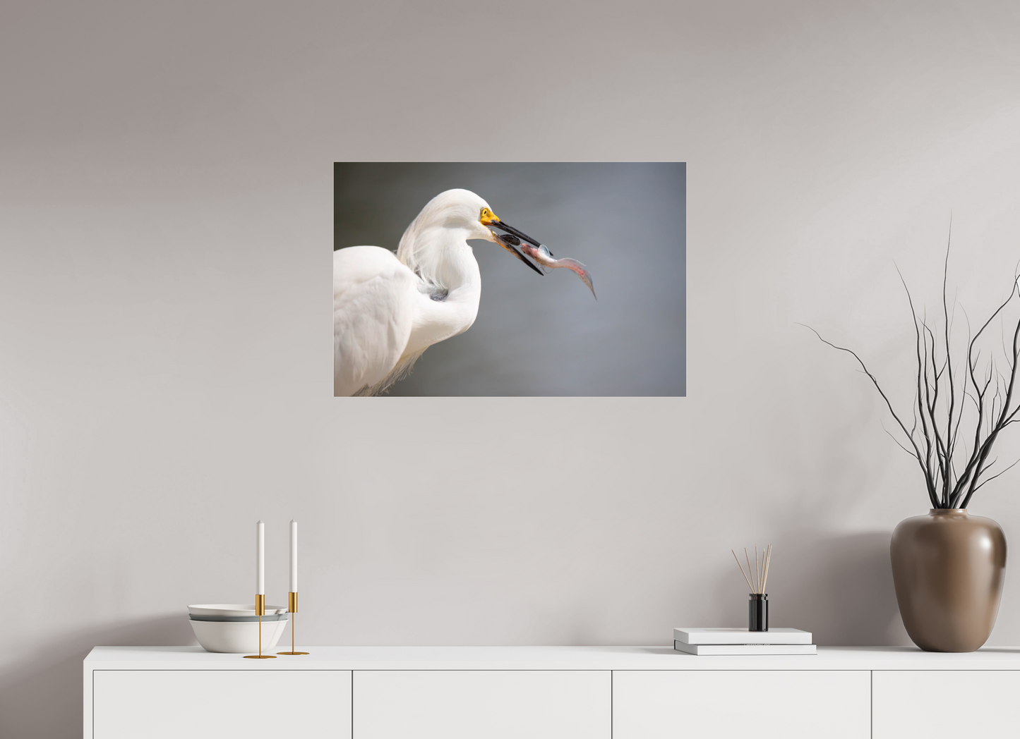 Snowy Egret on Acrylic Glass