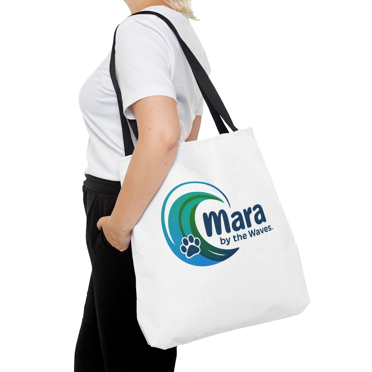 Beach Tote Bag- Golden Retriever/Mara by the Waves Logo