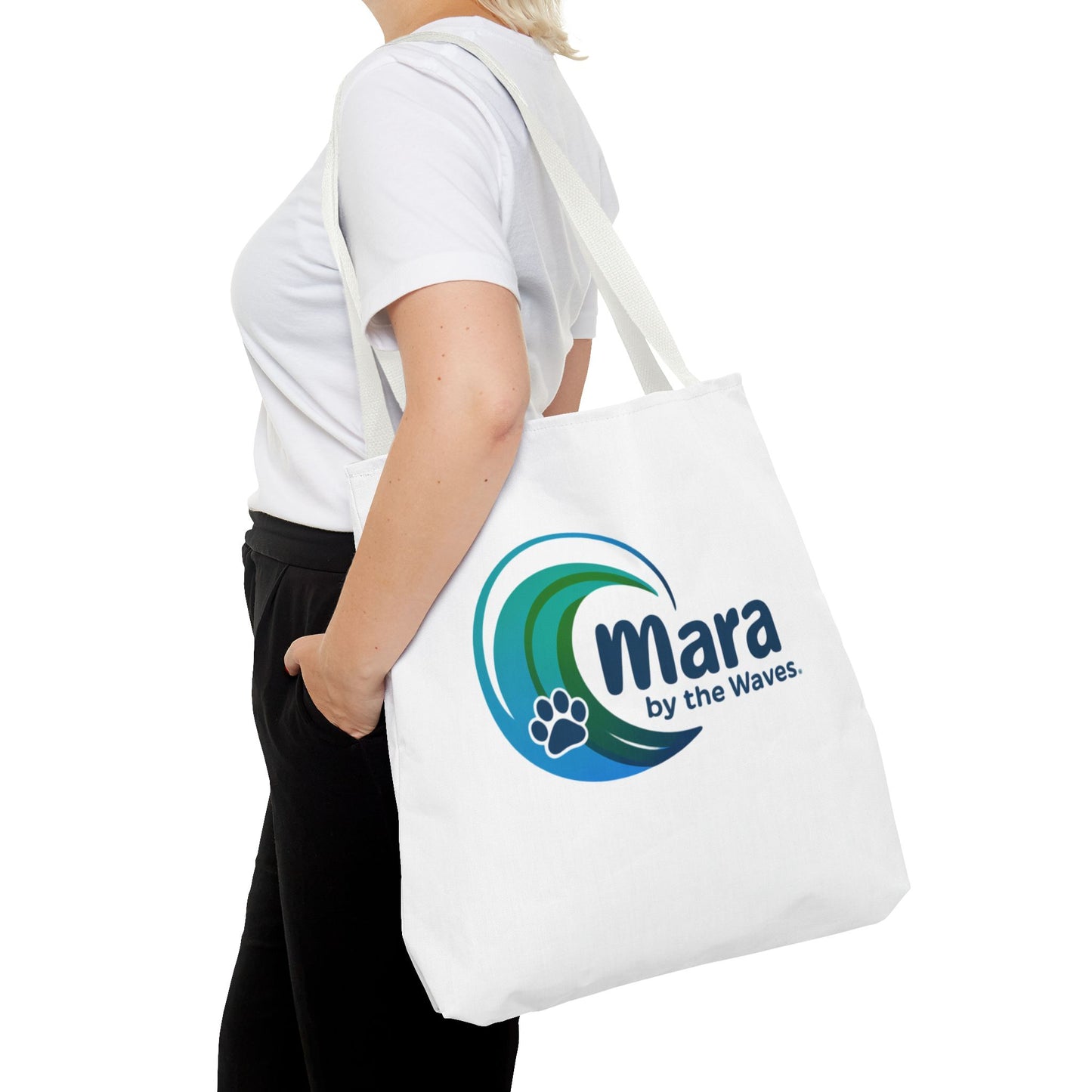 Beach Tote Bag- Golden Retriever/Mara by the Waves Logo
