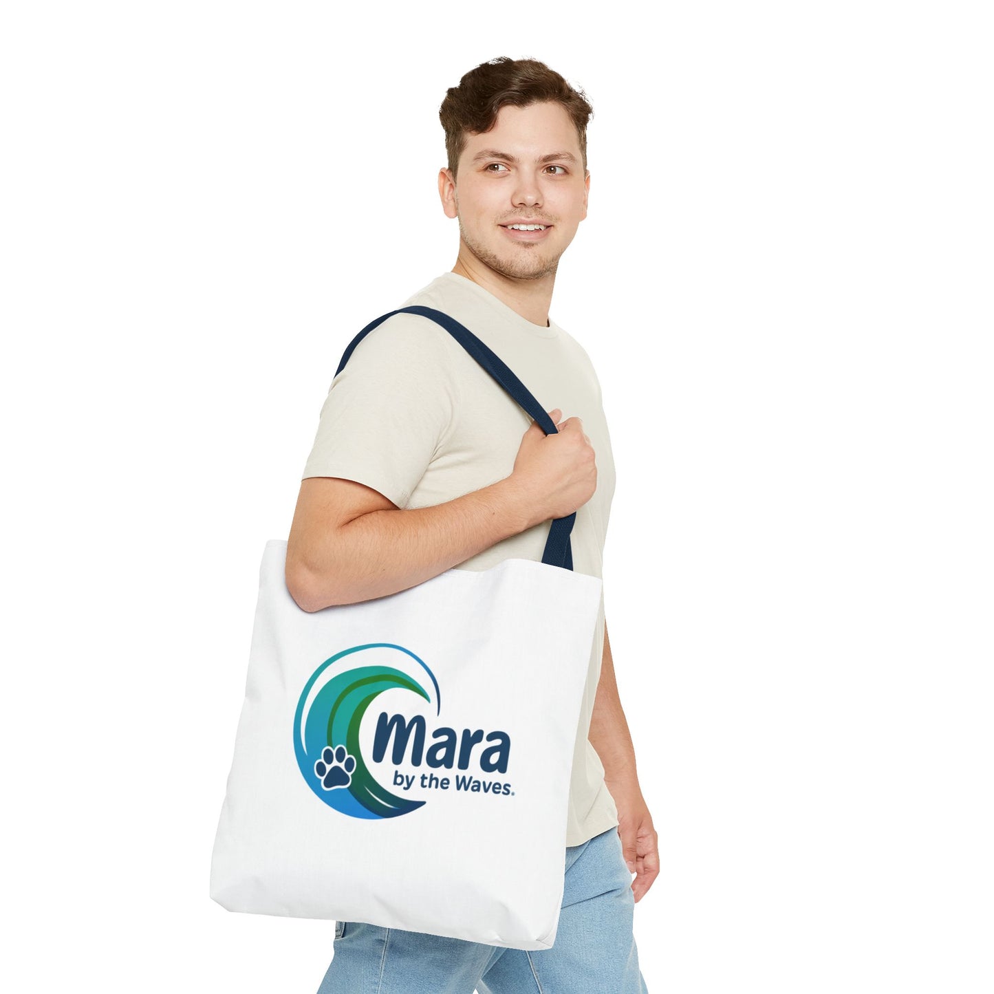 Beach Tote Bag- Golden Retriever/Mara by the Waves Logo