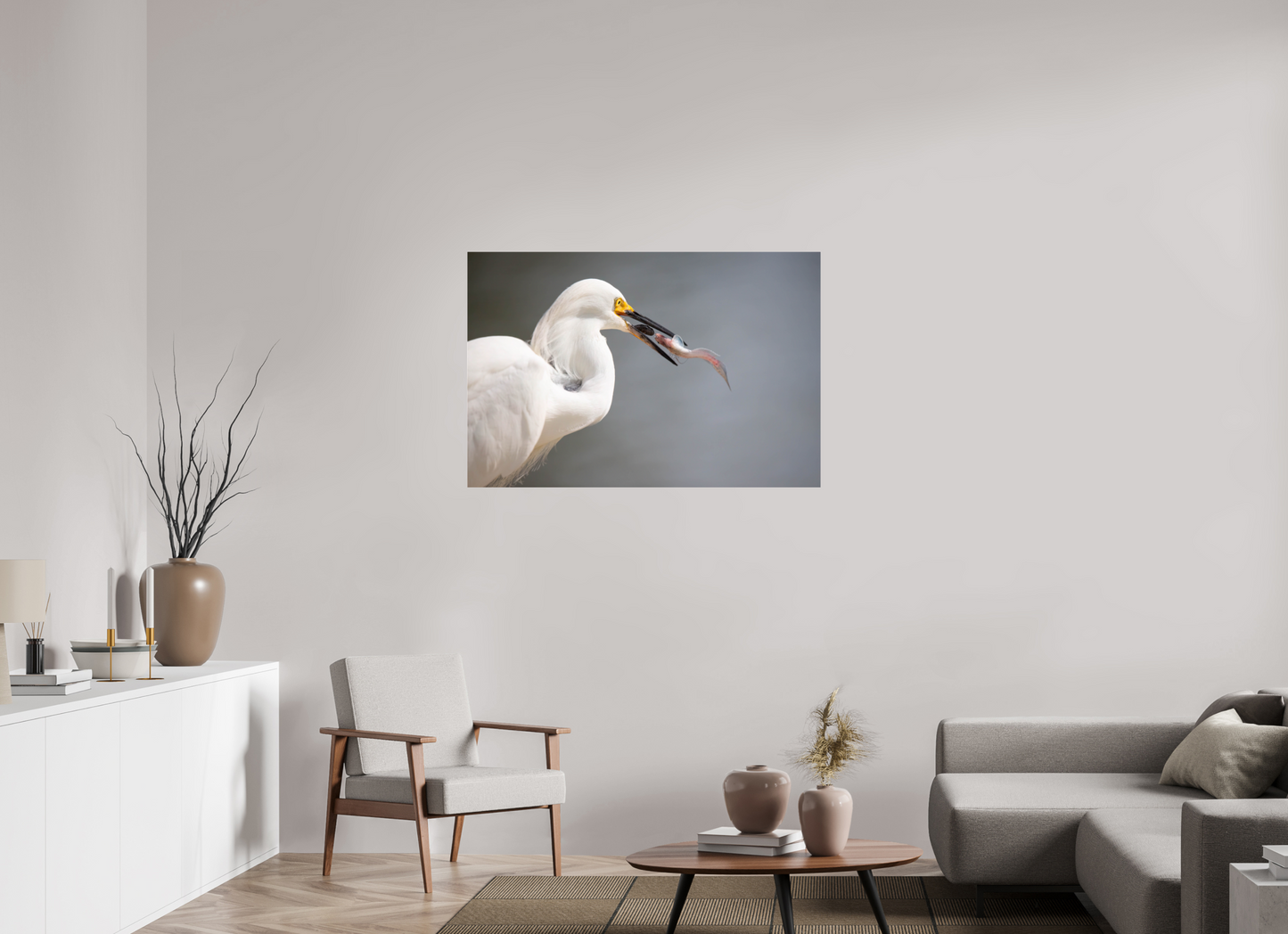 Snowy Egret on Acrylic Glass