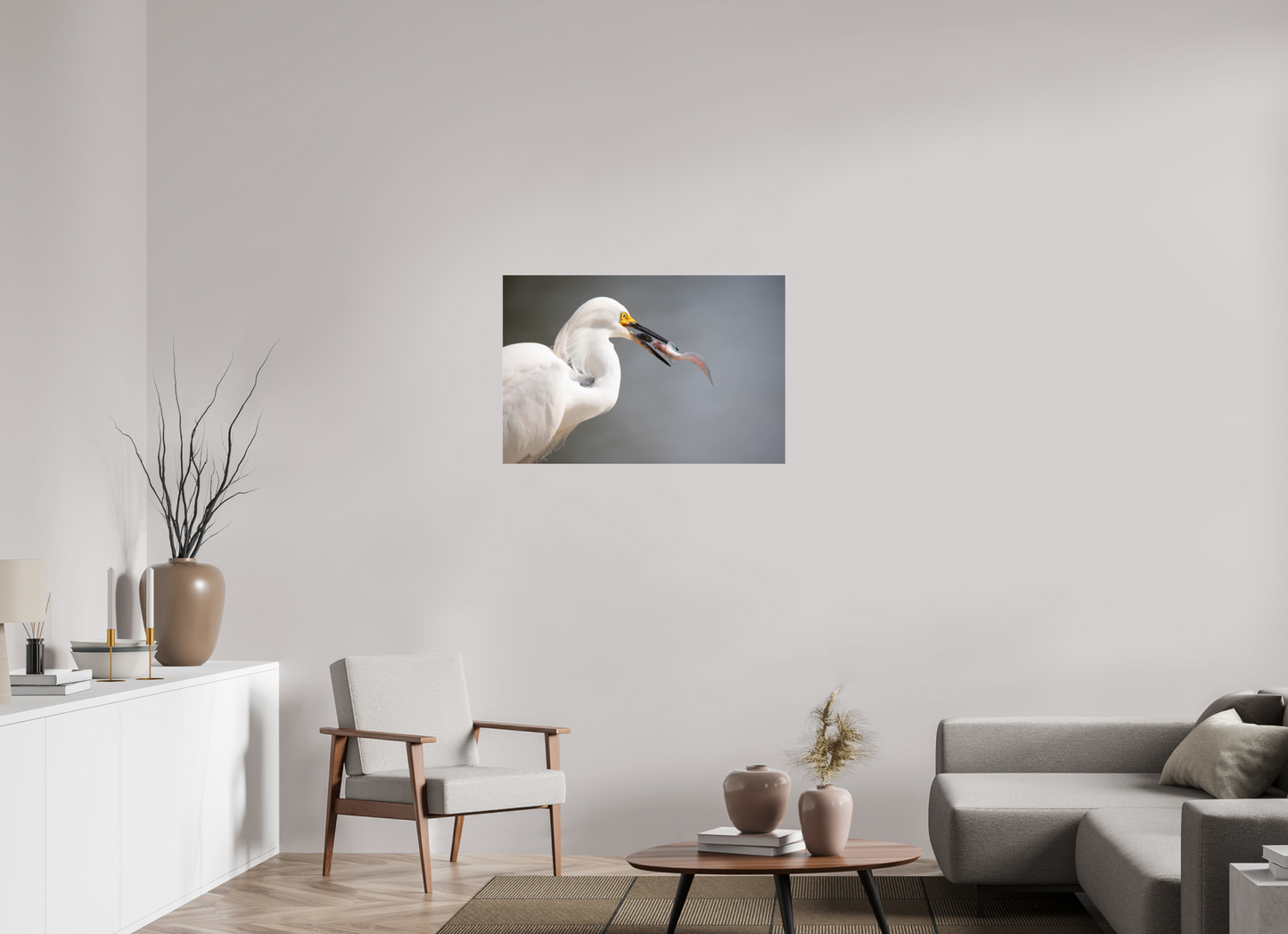 Snowy Egret on Acrylic Glass