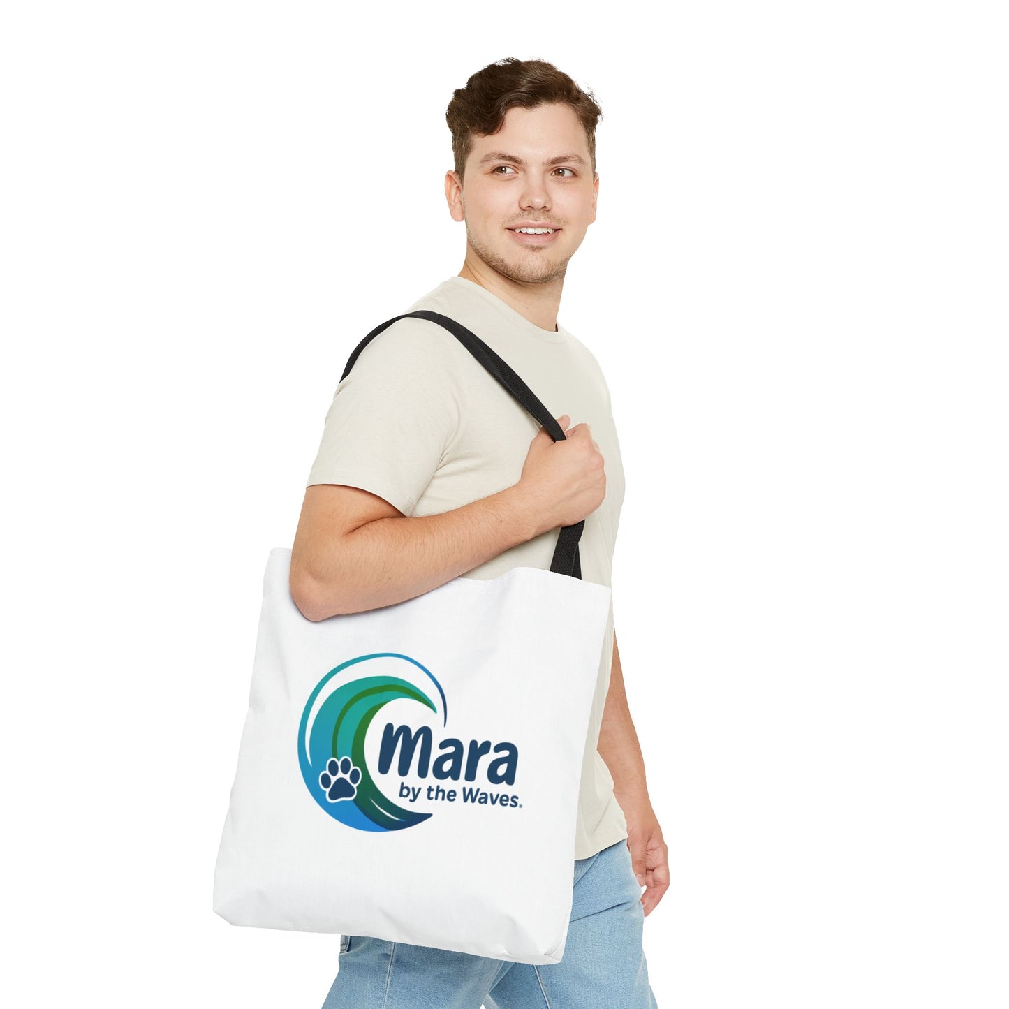 Beach Tote Bag- Golden Retriever/Mara by the Waves Logo