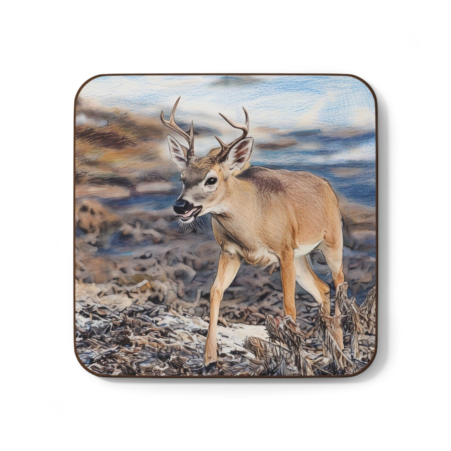 Big Pine Key Deer Hardboard Coaster - Nature Lover Gift