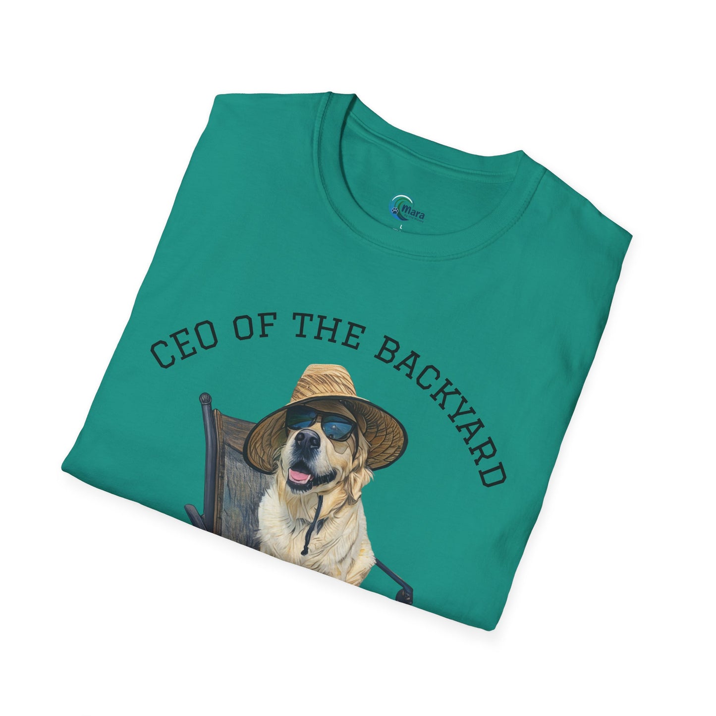 "CEO of the Backyard" Unisex Softstyle T-Shirt, Funny Dog Tee, Pet Lover Gift, Outdoor Apparel, Casual Wear, Summer Shirt