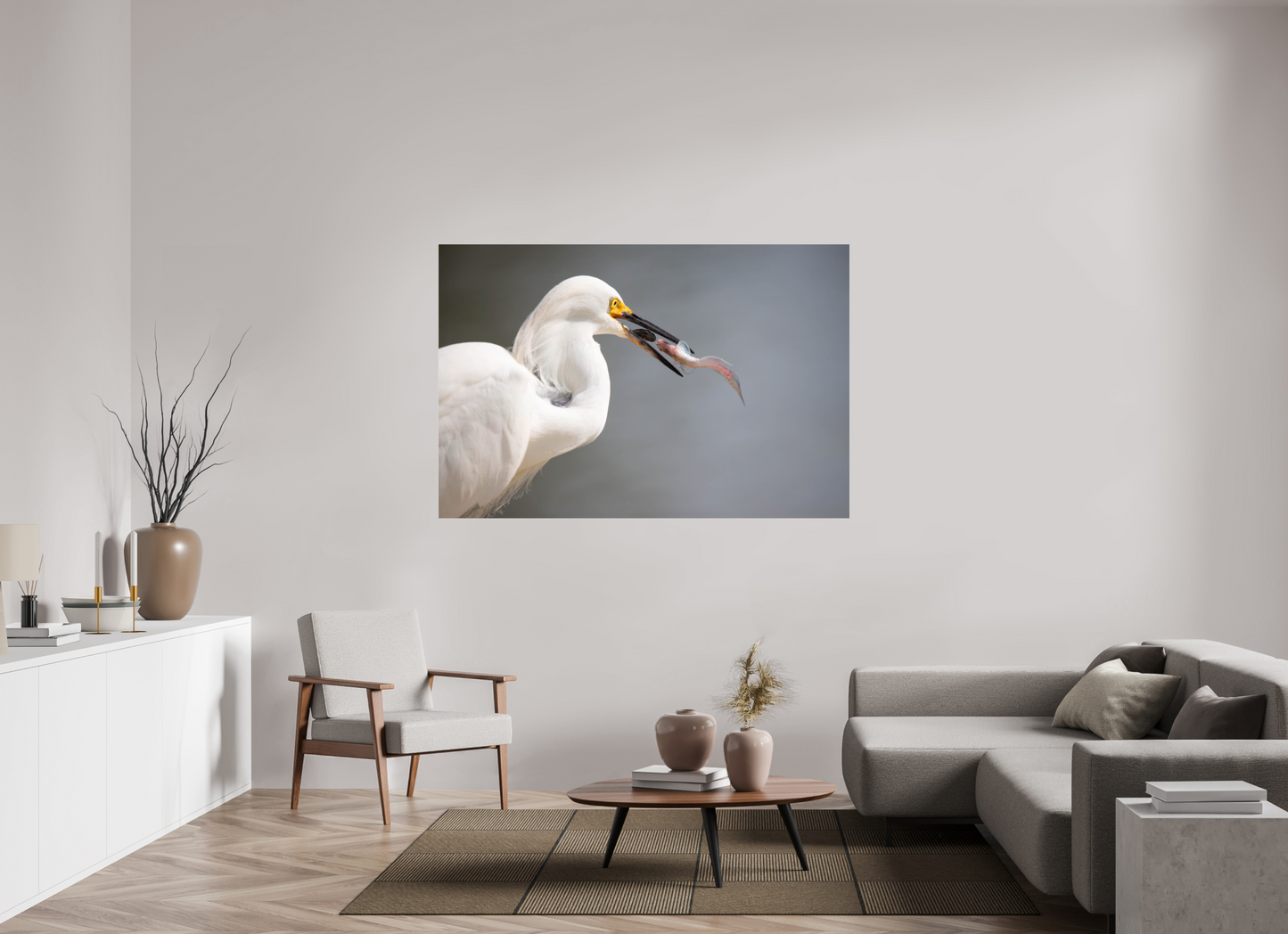 Snowy Egret on Acrylic Glass