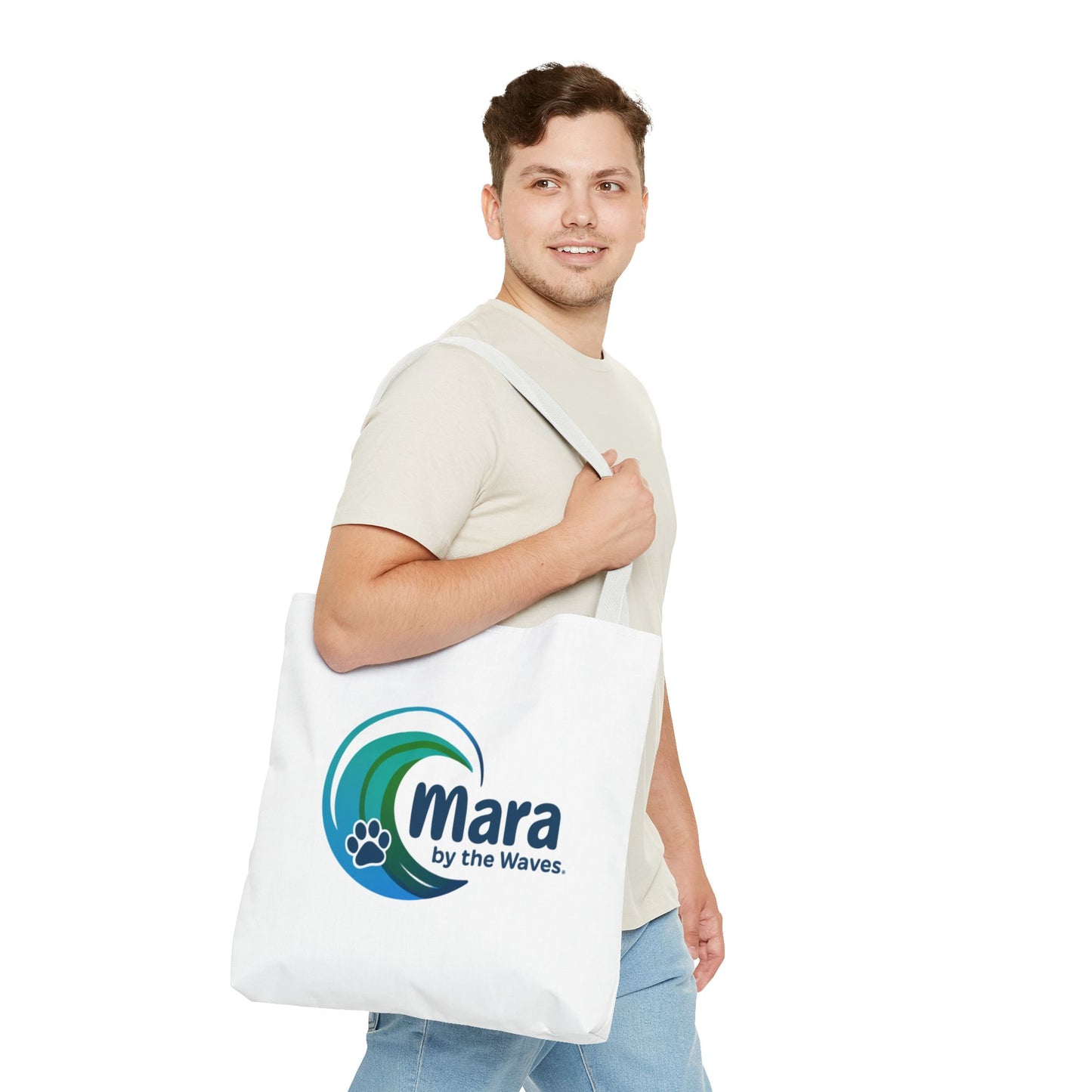 Beach Tote Bag- Golden Retriever/Mara by the Waves Logo