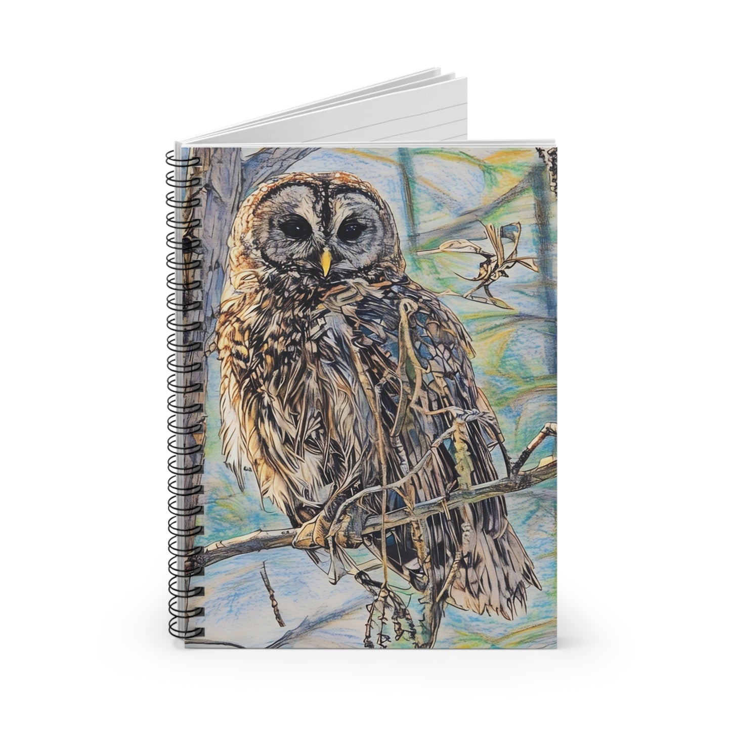 Barred Owl Spiral Notebook - Nature-Inspired Ruled Line Journal