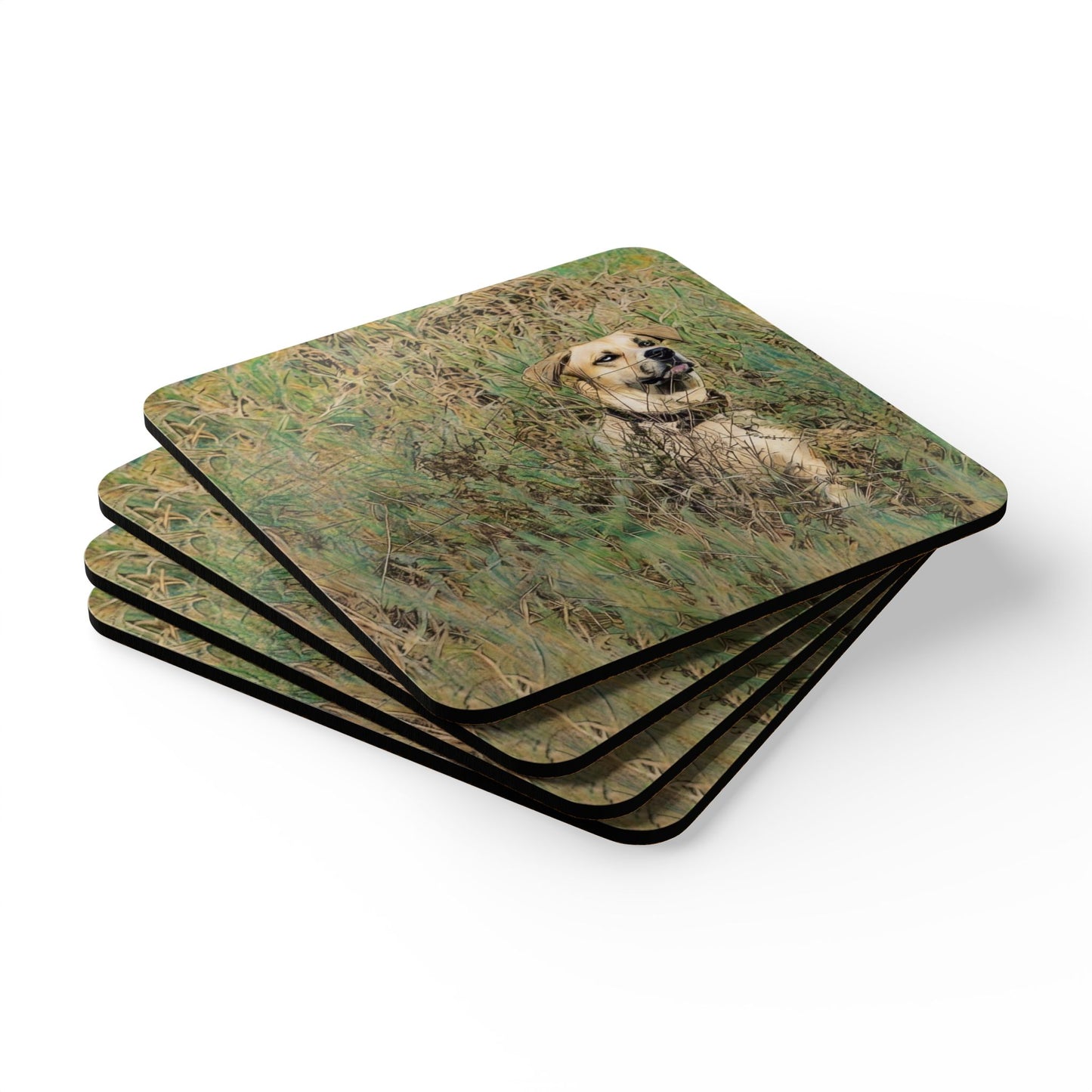 Rustic Dog Coaster Set