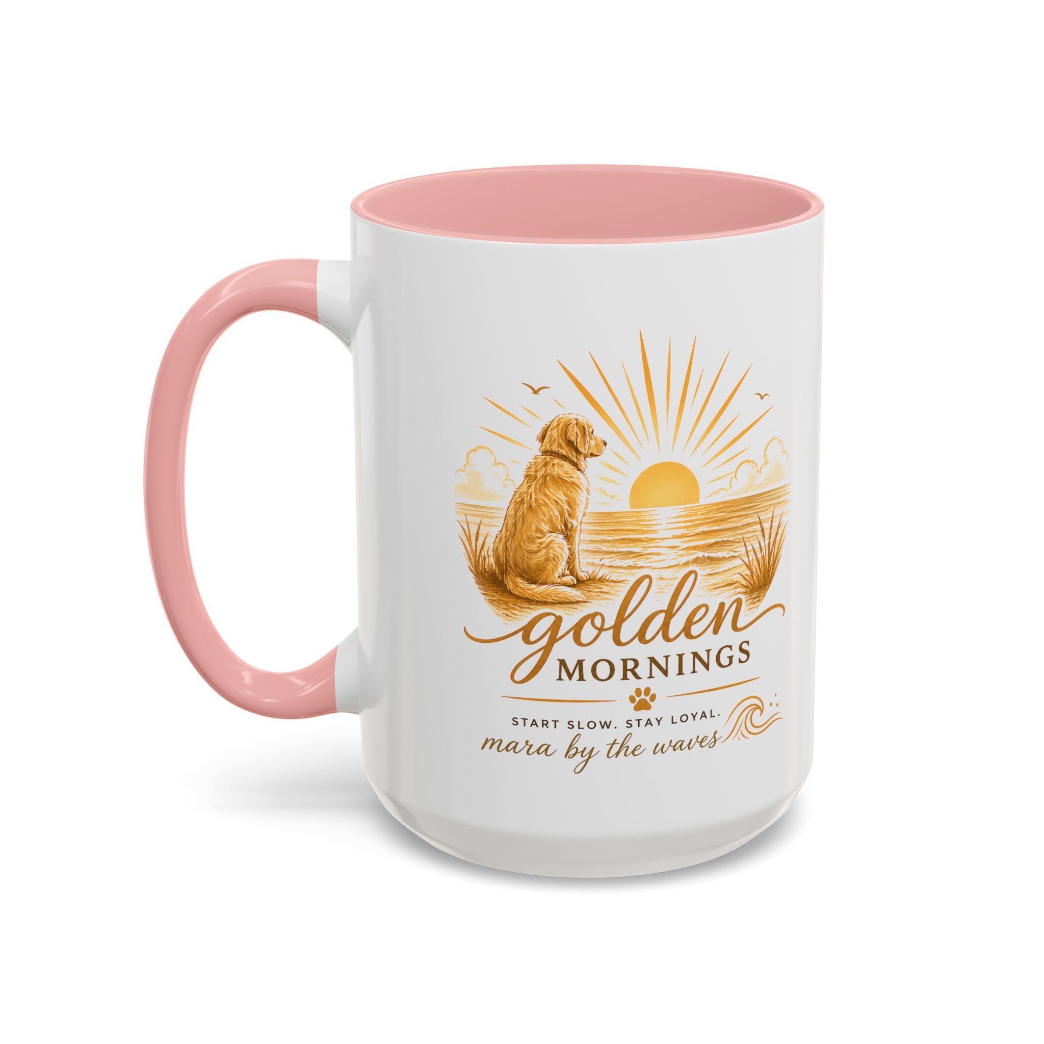 Golden Mornings Coffee Mug — Dog Sunrise Accent Mug (11/15oz)