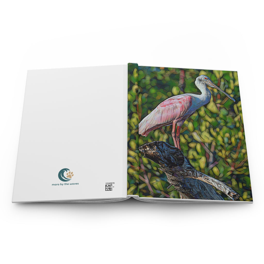 Roseate Spoonbill Wildlife Hardcover Journal — Nature Sketchbook & Travel Notebook