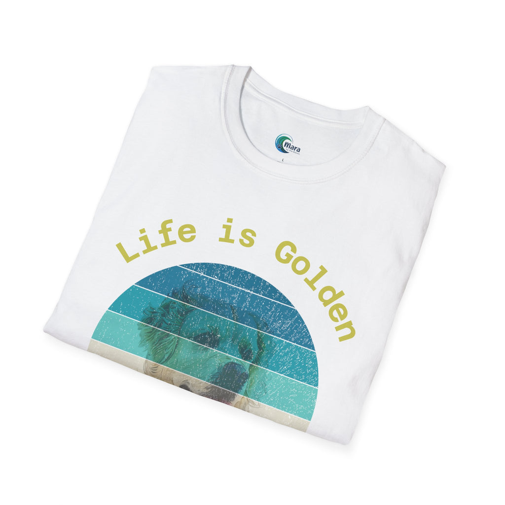 Life Is Golden Retro Golden Retriever T-Shirt