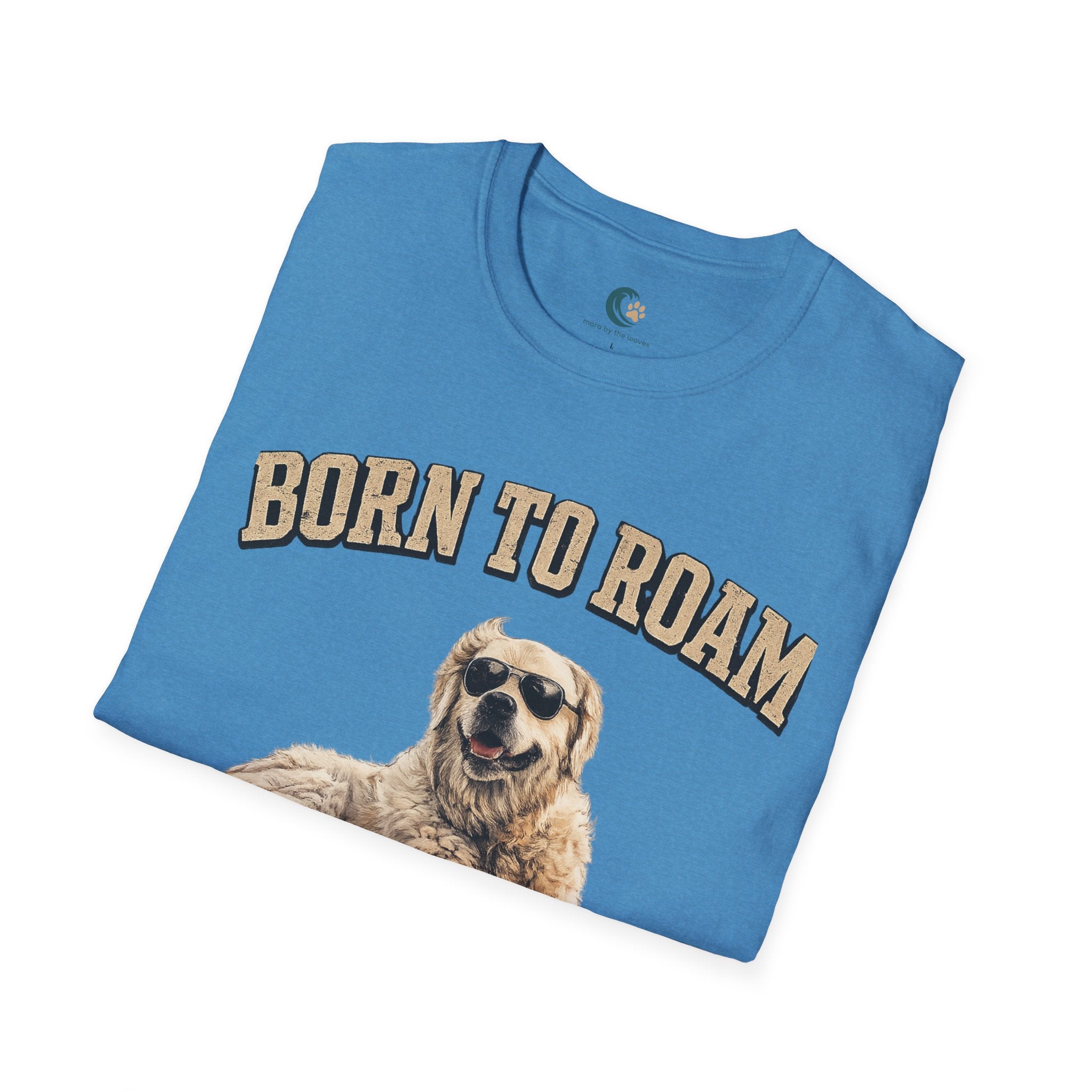 Born to Roam Dog T-Shirt — Golden Retriever 'Live Free Stay Wild' Graphic Tee
