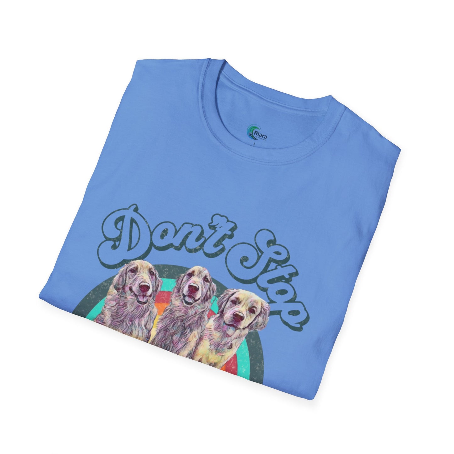 Golden Retrievers Graphic Tee - Unisex Softstyle T-Shirt - Don't Stop Retrievin'