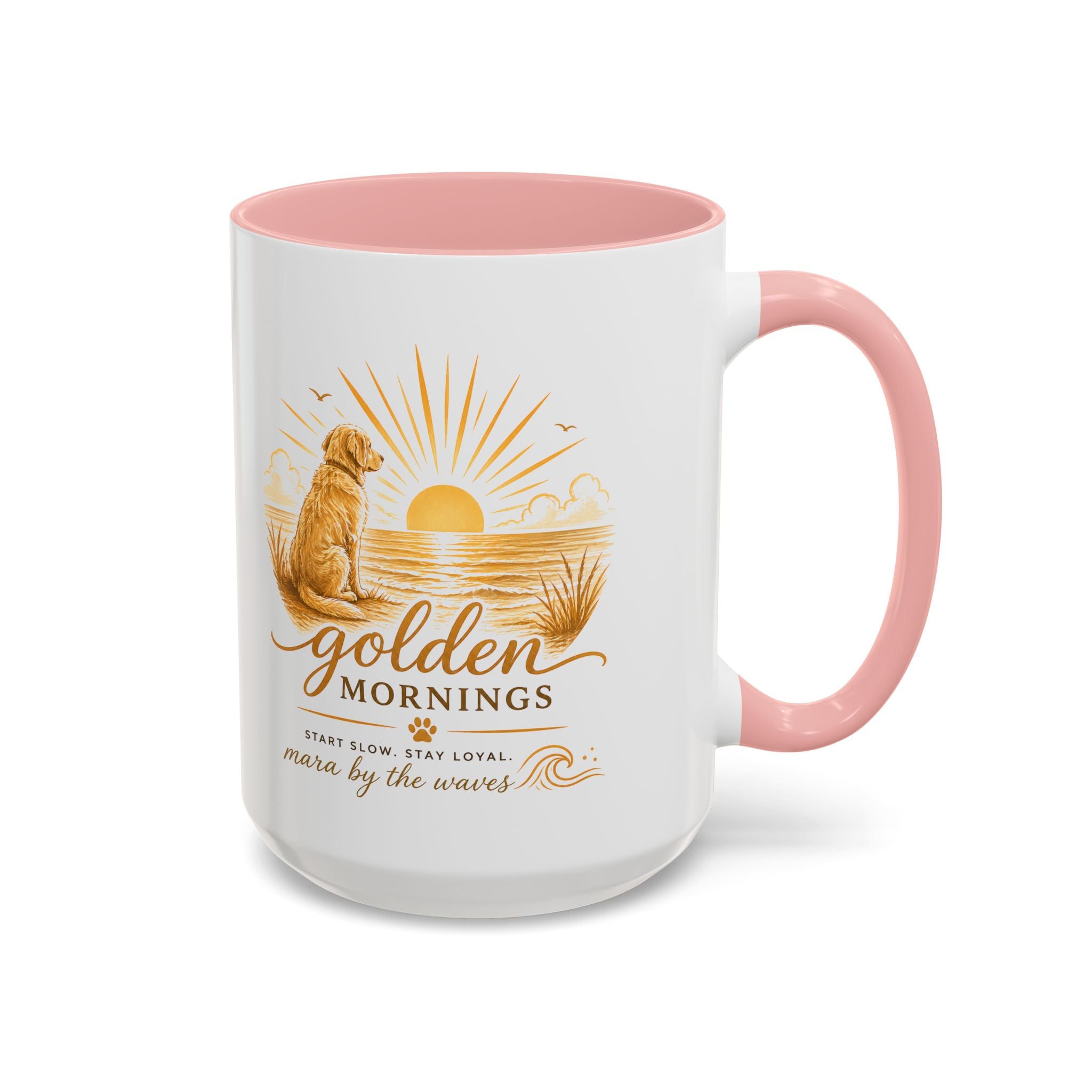 Golden Mornings Coffee Mug — Dog Sunrise Accent Mug (11/15oz)
