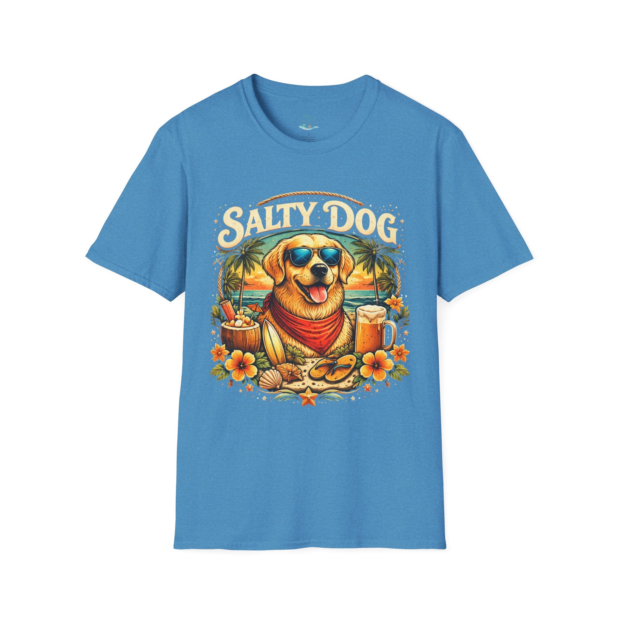 Salty Dog Beach T-Shirt — Retro Surf Dog Graphic Tee