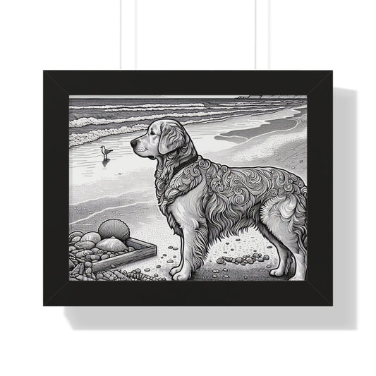 Coastal Golden Retriever Poster