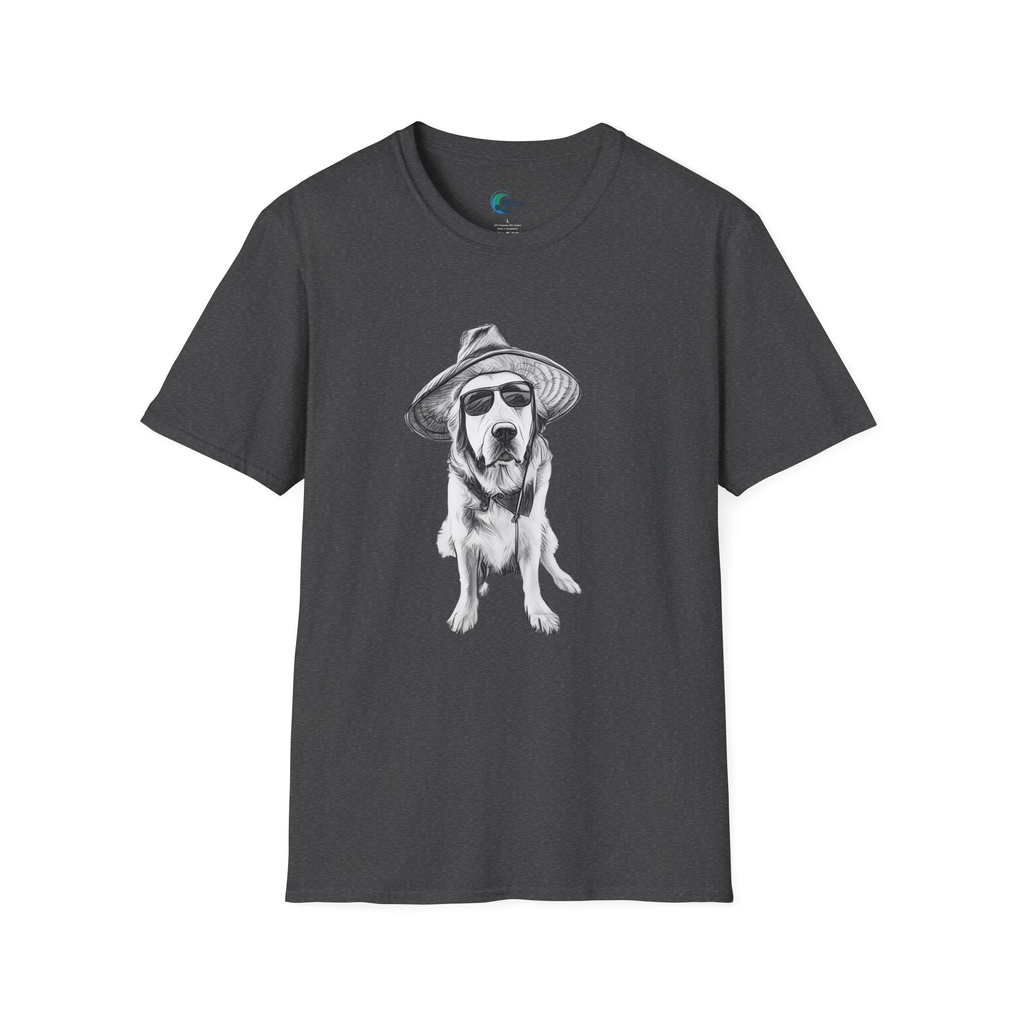Golden Retriever with Hat & Sunglasses T-Shirt