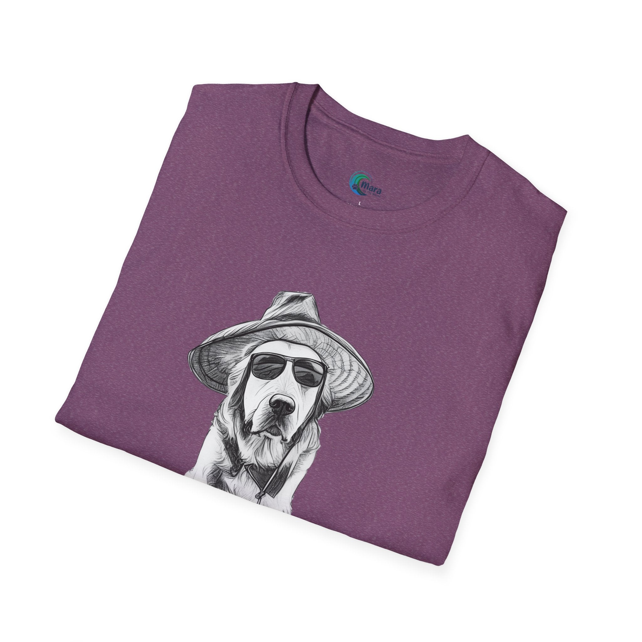 Golden Retriever with Hat & Sunglasses T-Shirt