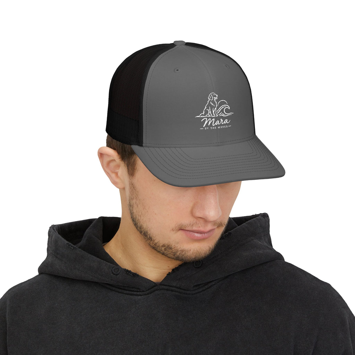 Mara Waves Trucker Cap. Golden Retriever-Inspired Snapback Hat