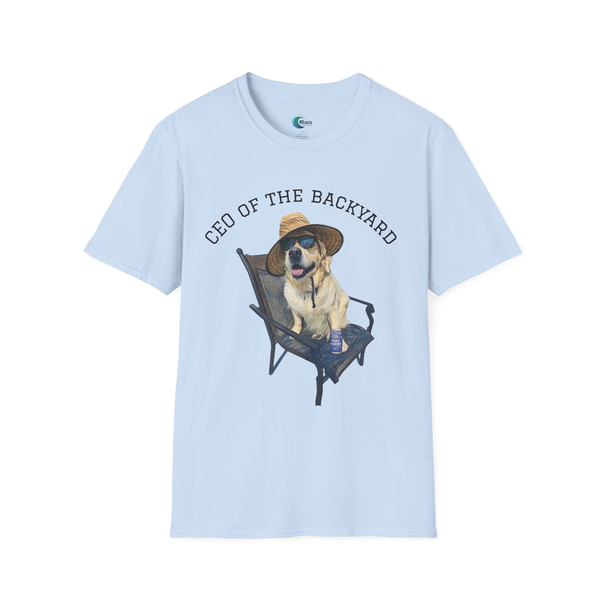 "CEO of the Backyard" Unisex Softstyle T-Shirt, Funny Dog Tee, Pet Lover Gift, Outdoor Apparel, Casual Wear, Summer Shirt