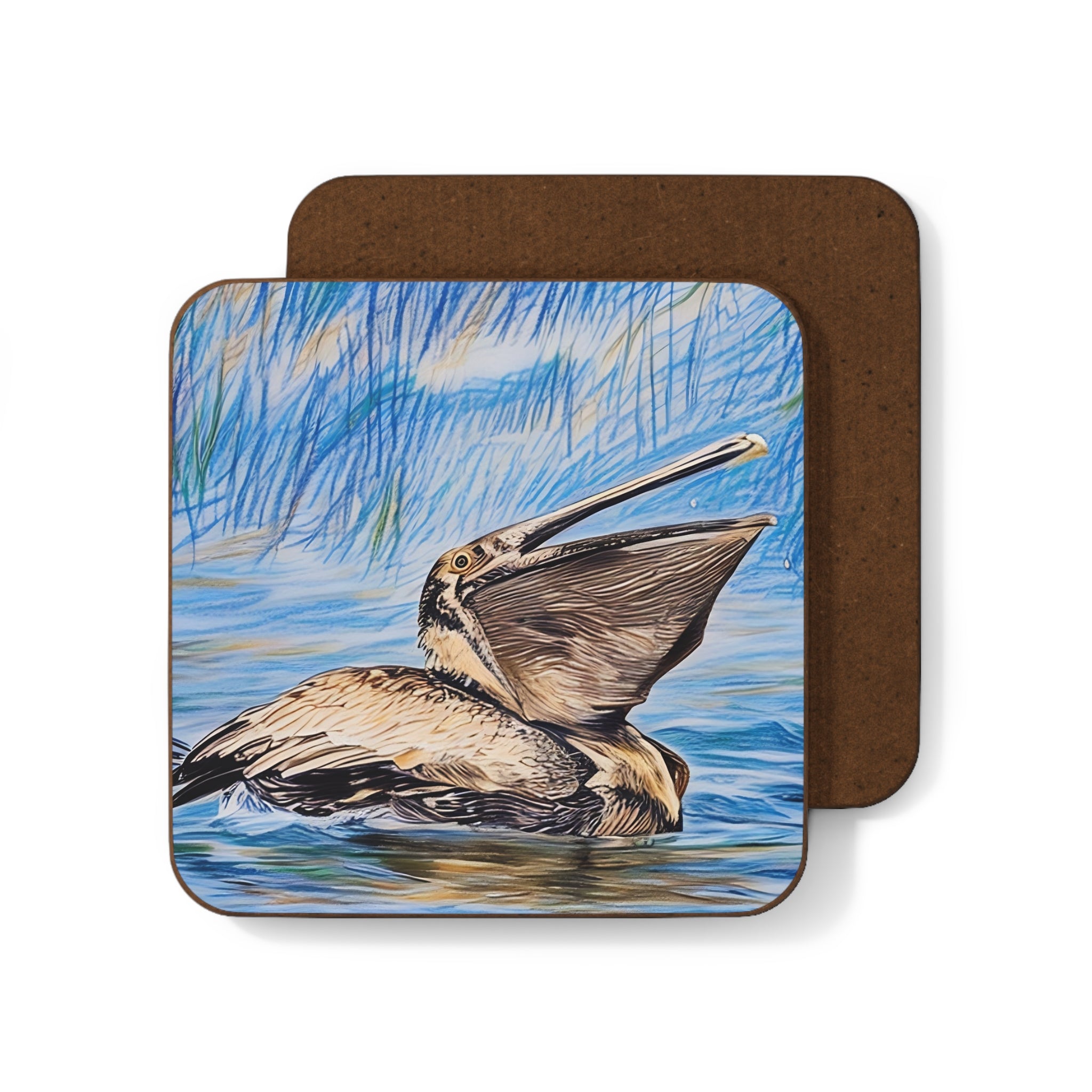 Pelican Art Hardboard Coaster - Nature-Inspired Drinkware Accessory