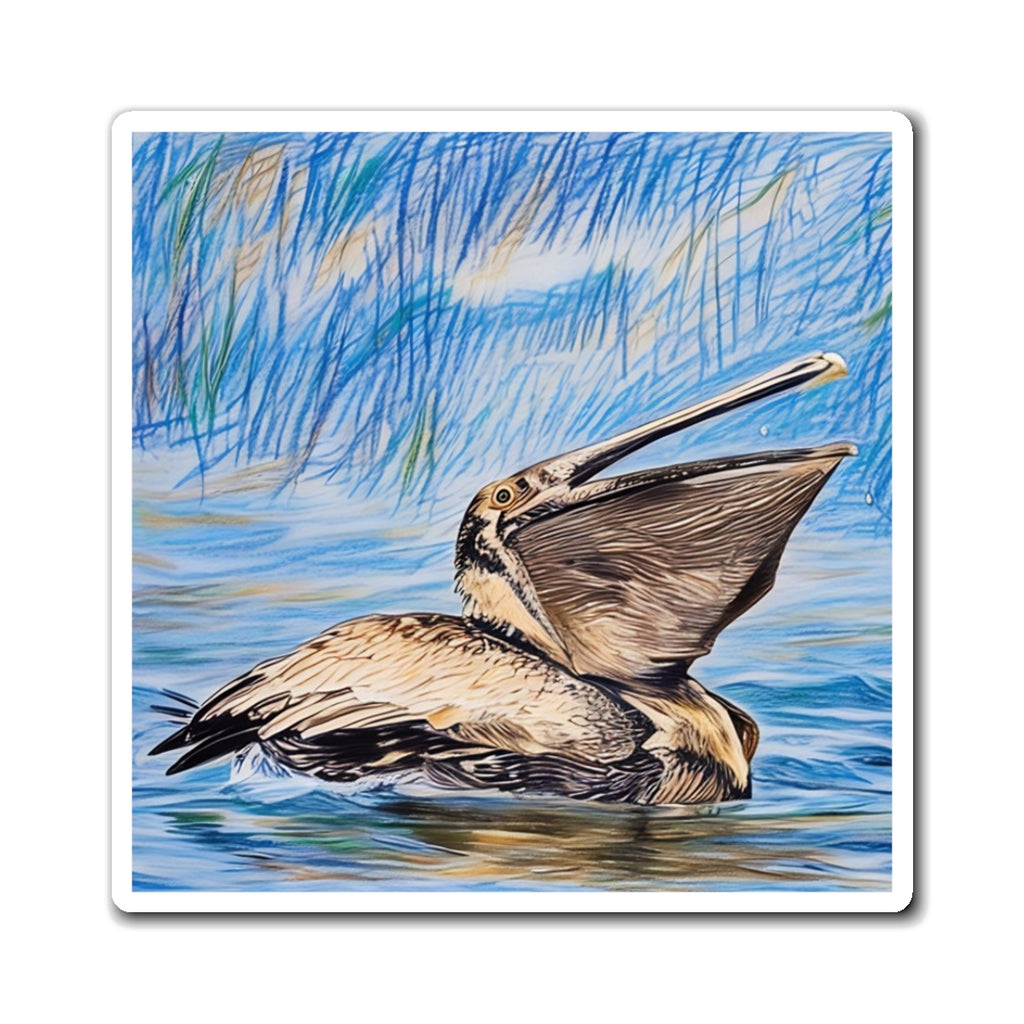 Artistic Pelican Magnet - Coastal Home Decor