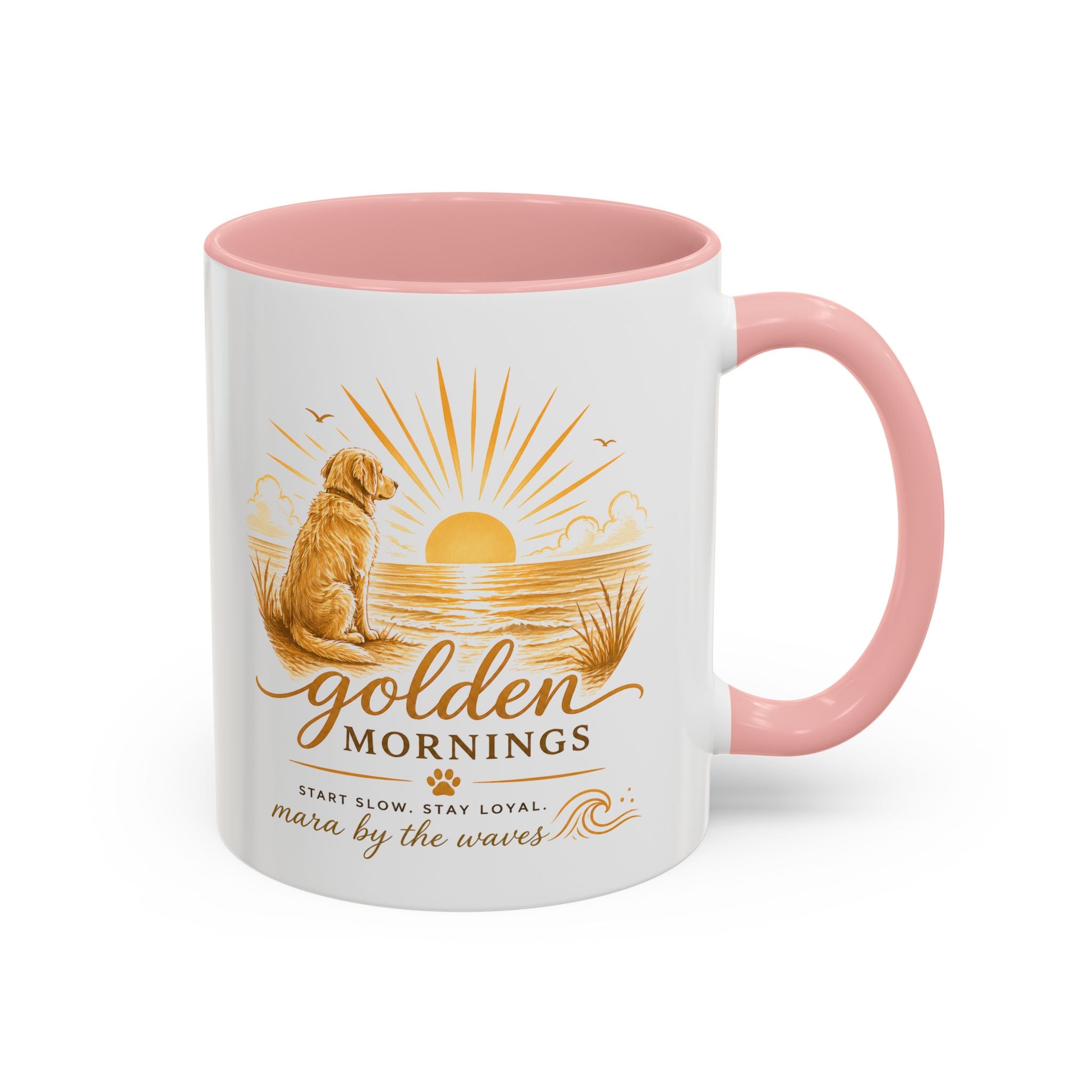 Golden Mornings Coffee Mug — Dog Sunrise Accent Mug (11/15oz)