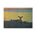 Big Pine Key Deer Glass Cutting Board – Pastel Coastal Kitchen Décor