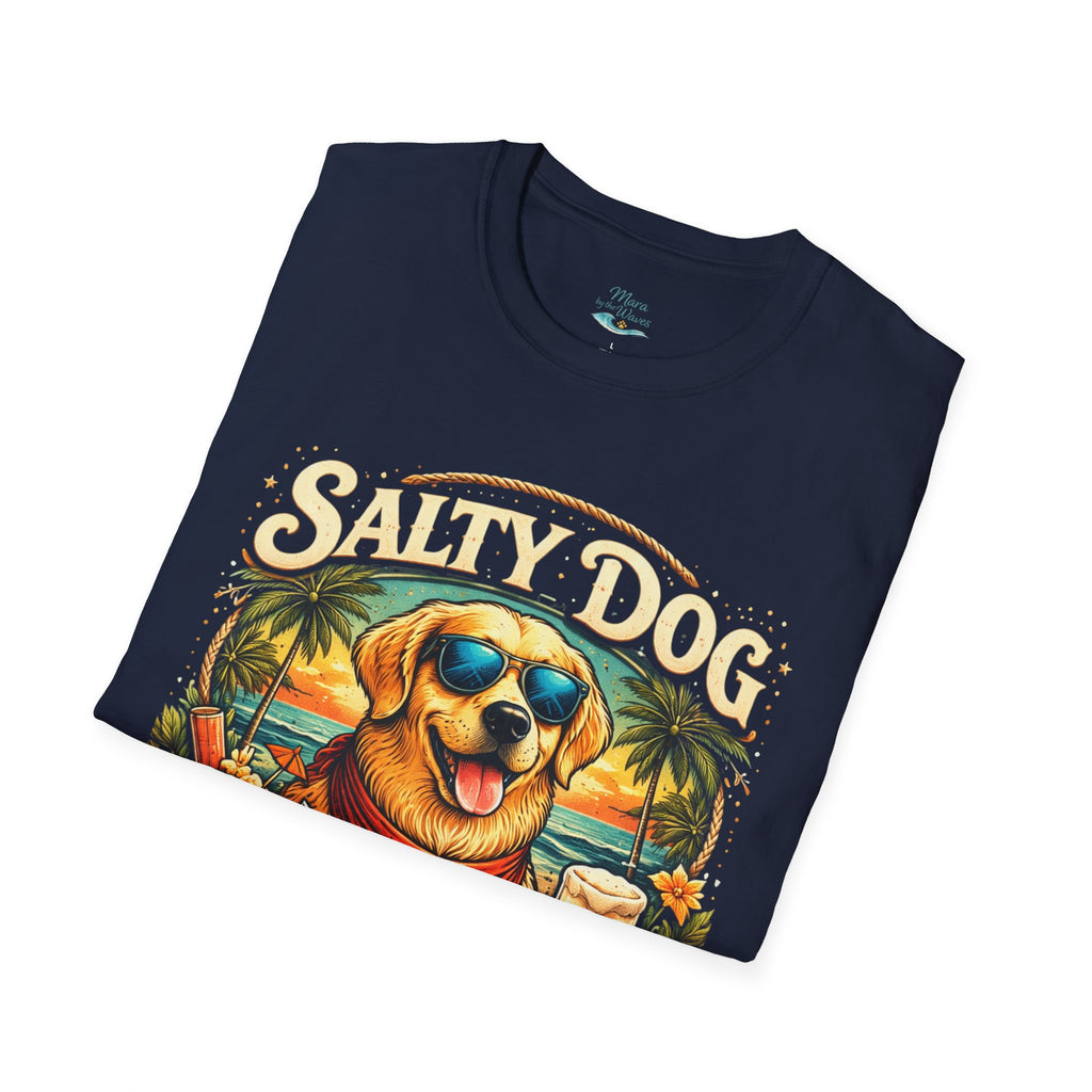 Salty Dog Beach T-Shirt — Retro Surf Dog Graphic Tee