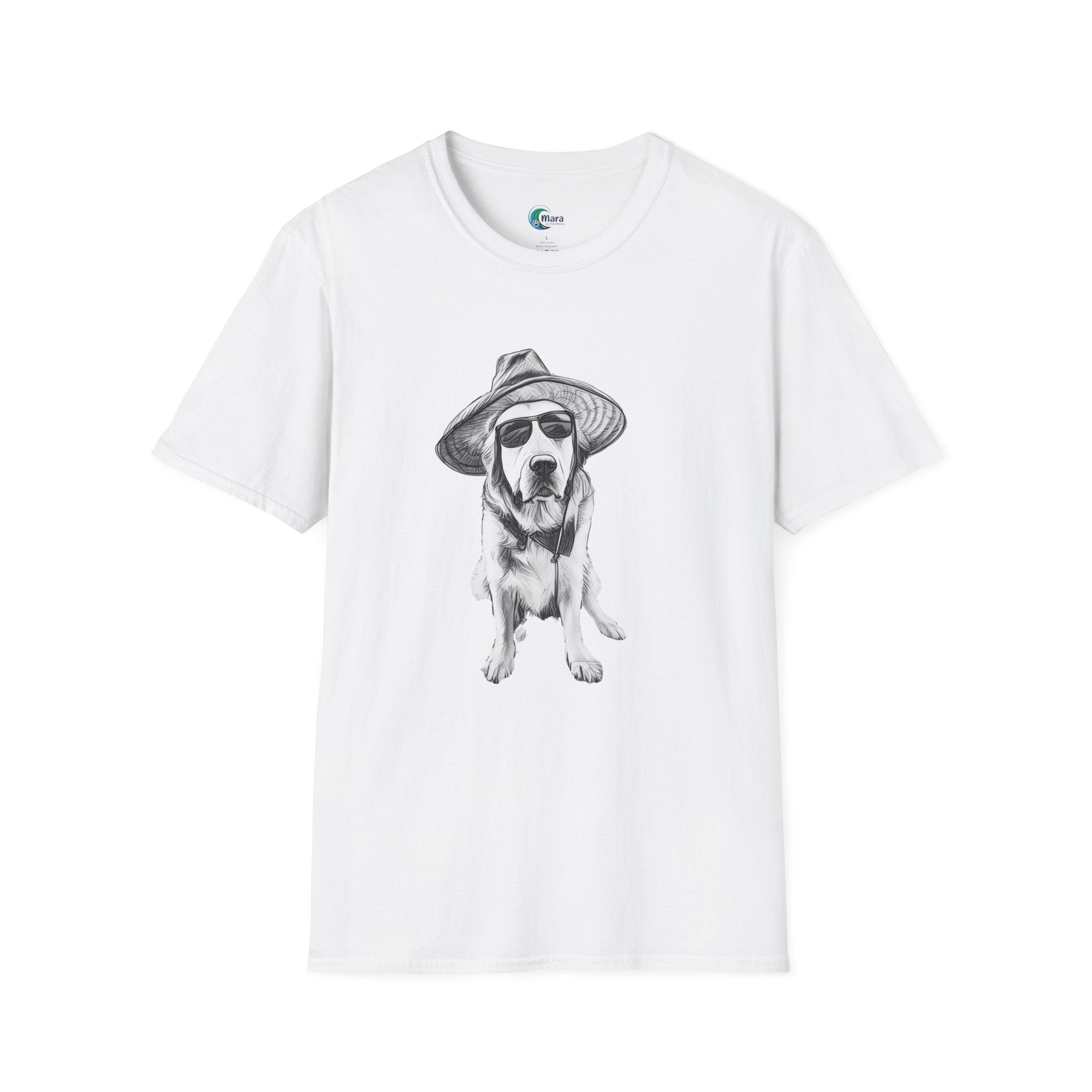 Golden Retriever with Hat & Sunglasses T-Shirt