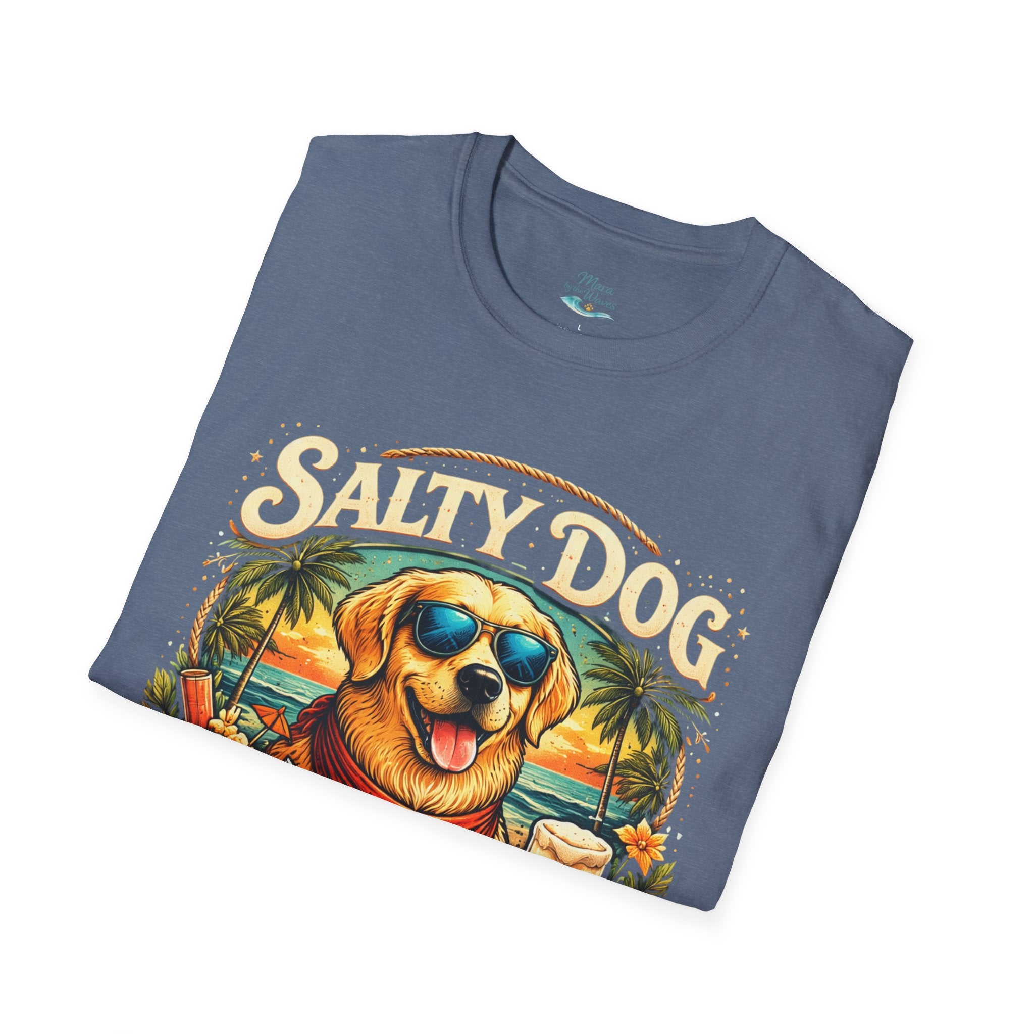 Salty Dog Beach T-Shirt — Retro Surf Dog Graphic Tee