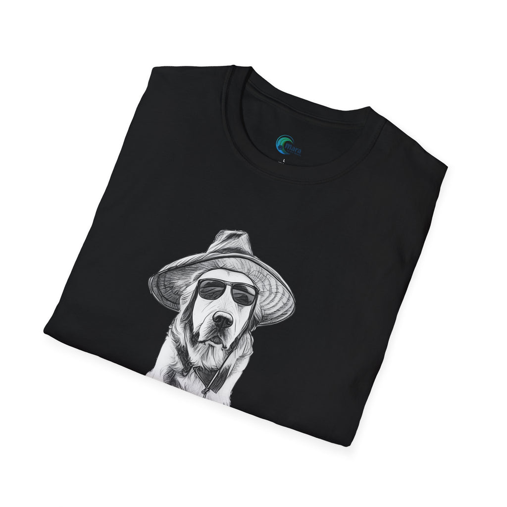 Golden Retriever with Hat & Sunglasses T-Shirt