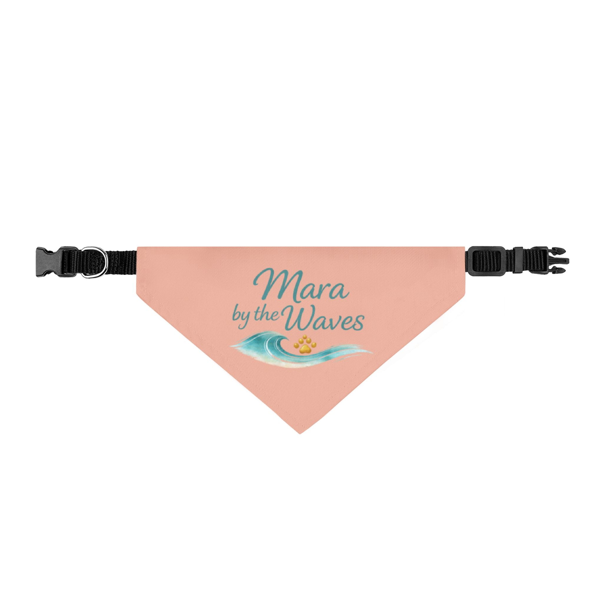 Clip-on Pet Bandana — "Mara by the Waves" Beach Dog Bandana