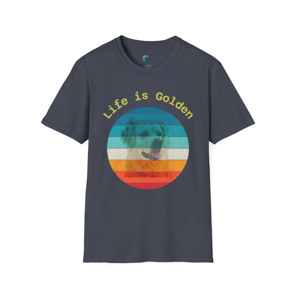 Life Is Golden Retro Golden Retriever T-Shirt