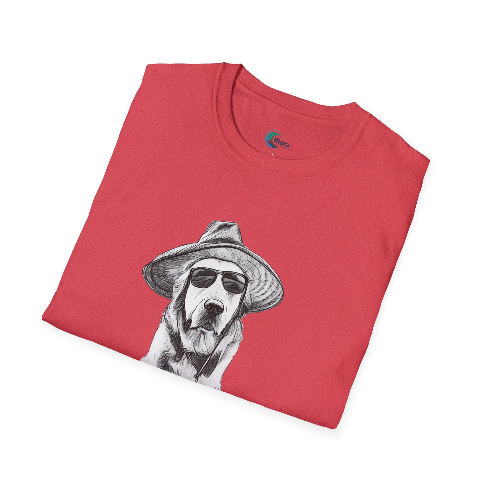Golden Retriever with Hat & Sunglasses T-Shirt