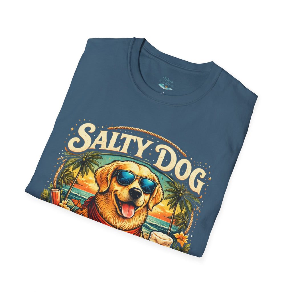 Salty Dog Beach T-Shirt — Retro Surf Dog Graphic Tee