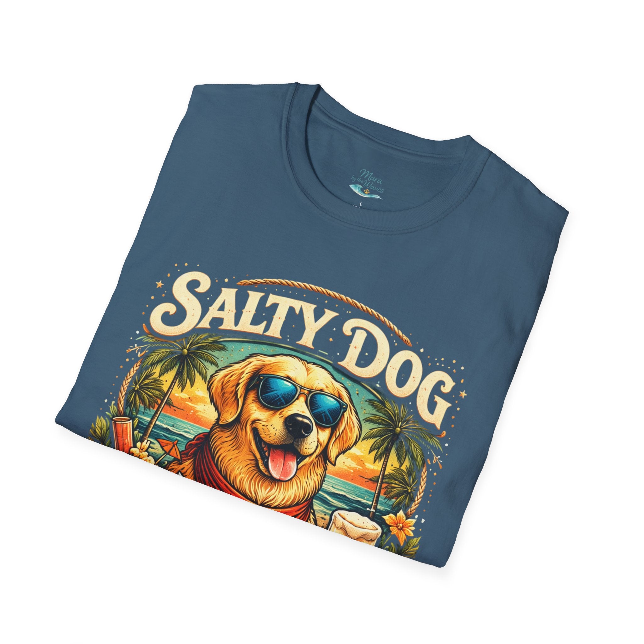 Salty Dog Beach T-Shirt — Retro Surf Dog Graphic Tee