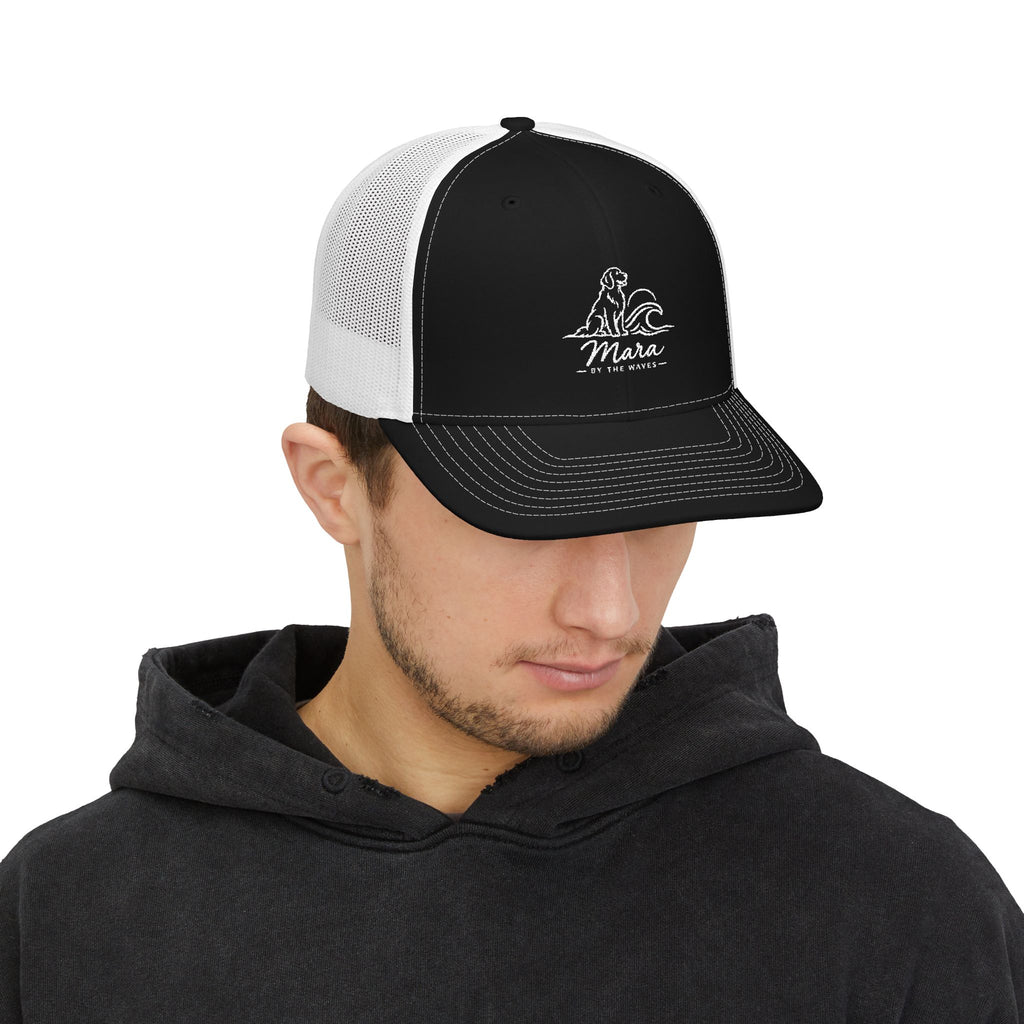 Mara Waves Trucker Cap. Golden Retriever-Inspired Snapback Hat