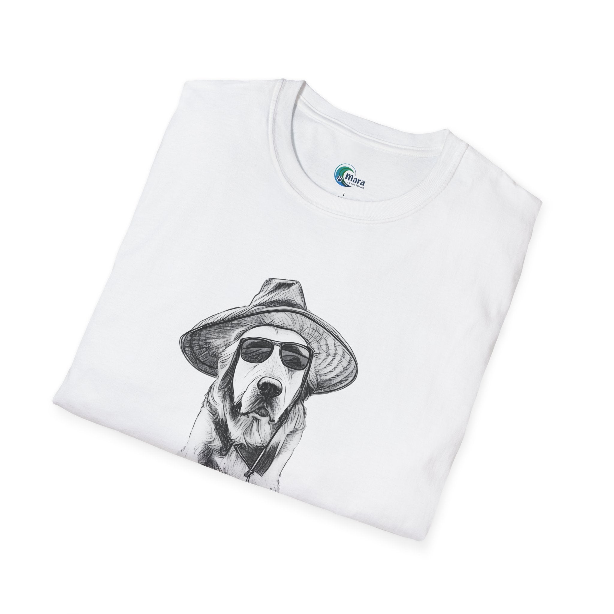 Golden Retriever with Hat & Sunglasses T-Shirt