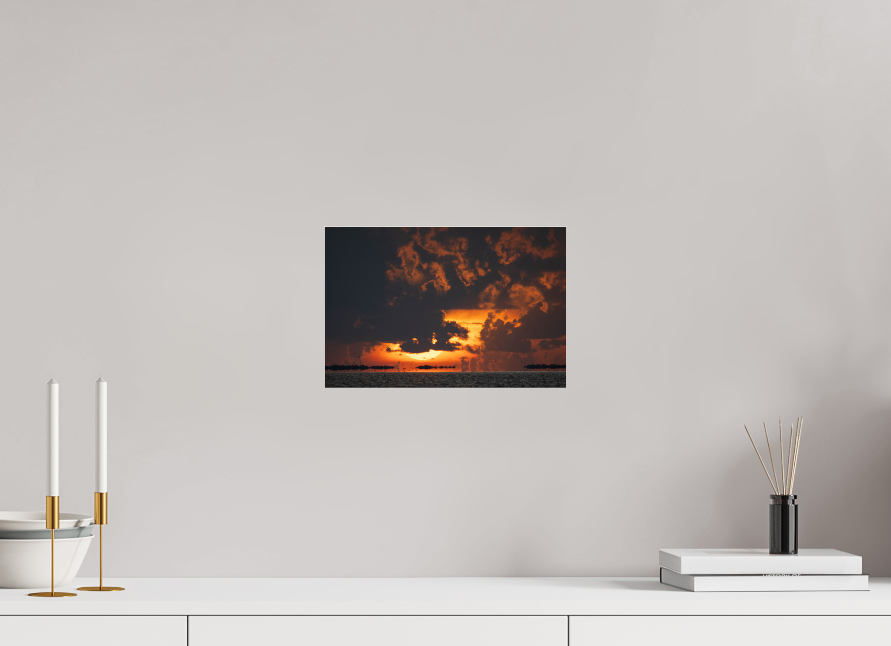 Sunrise Over the Water – Flamingo, Everglades National Park on Acrylic Glass