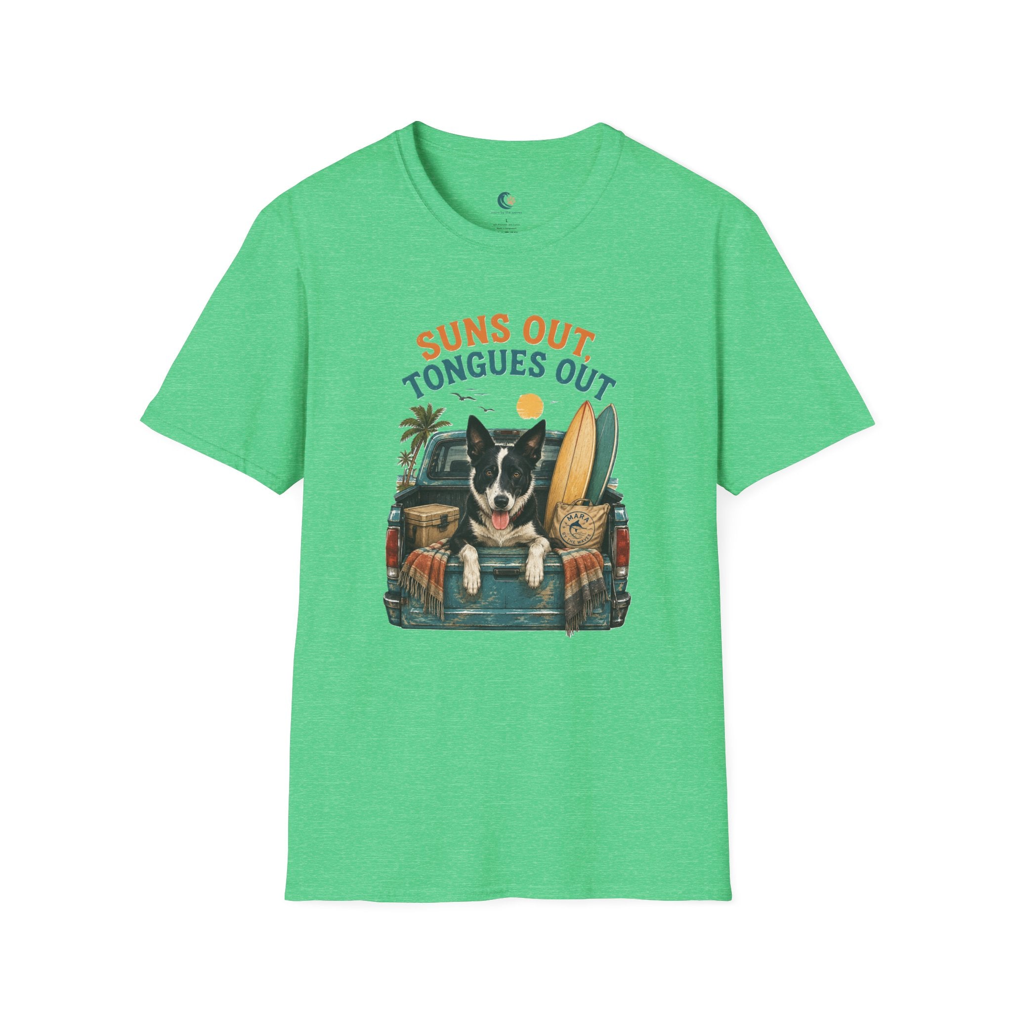 Suns Out Tongues Out Dog (Border Collie) Beach T-Shirt