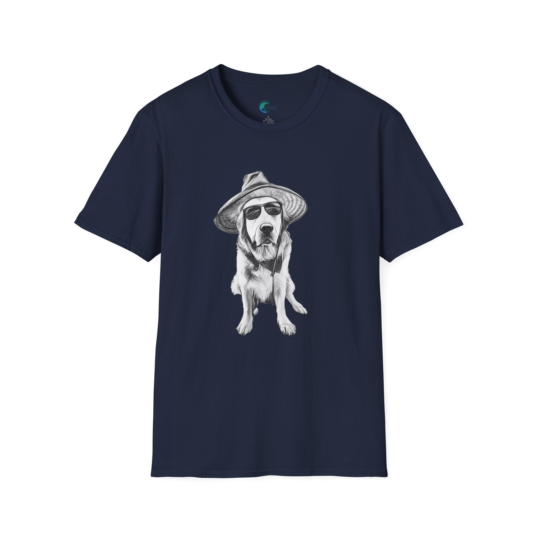 Golden Retriever with Hat & Sunglasses T-Shirt