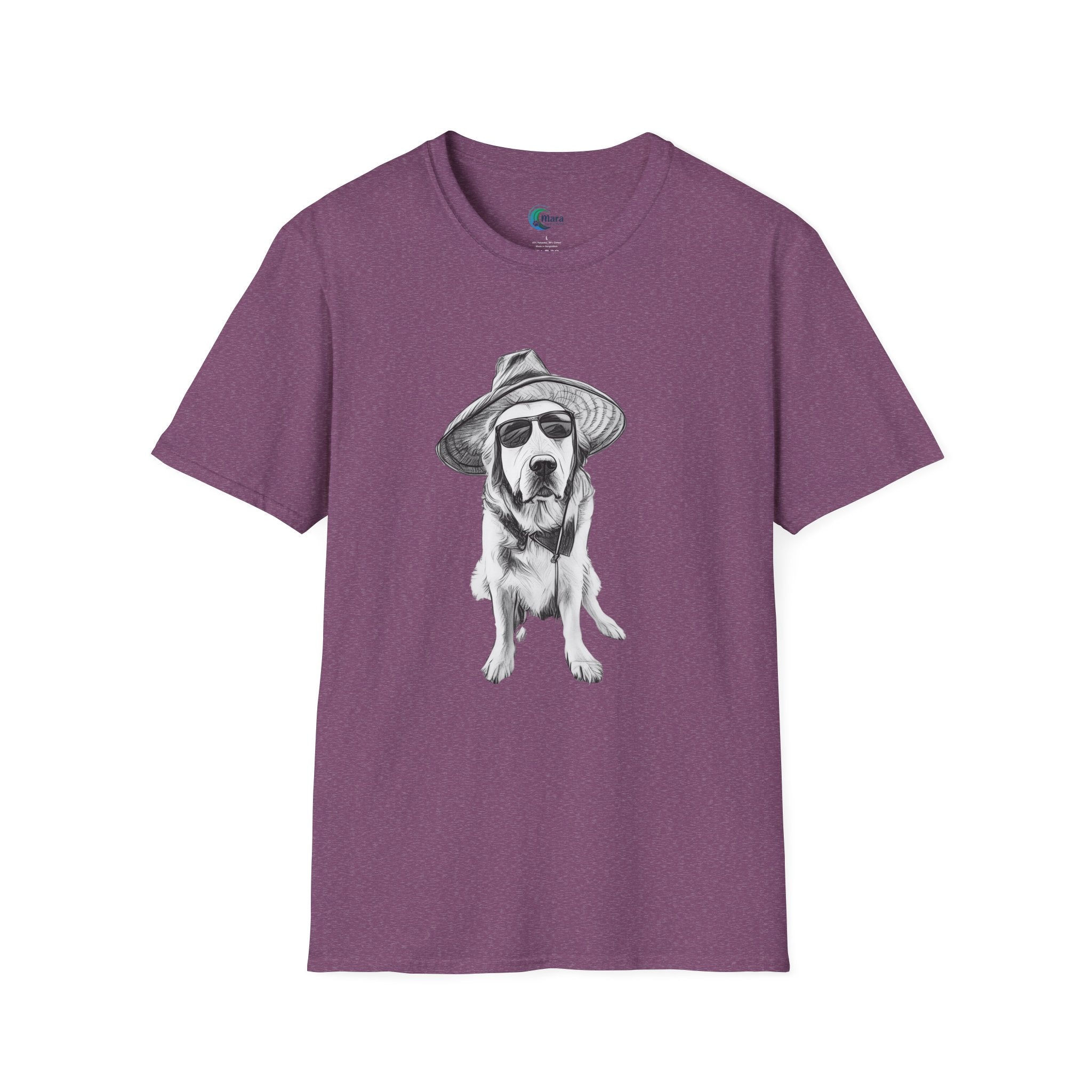 Golden Retriever with Hat & Sunglasses T-Shirt