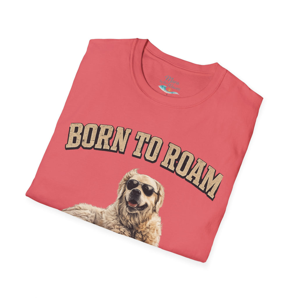 Born to Roam Dog T-Shirt — Golden Retriever 'Live Free Stay Wild' Graphic Tee