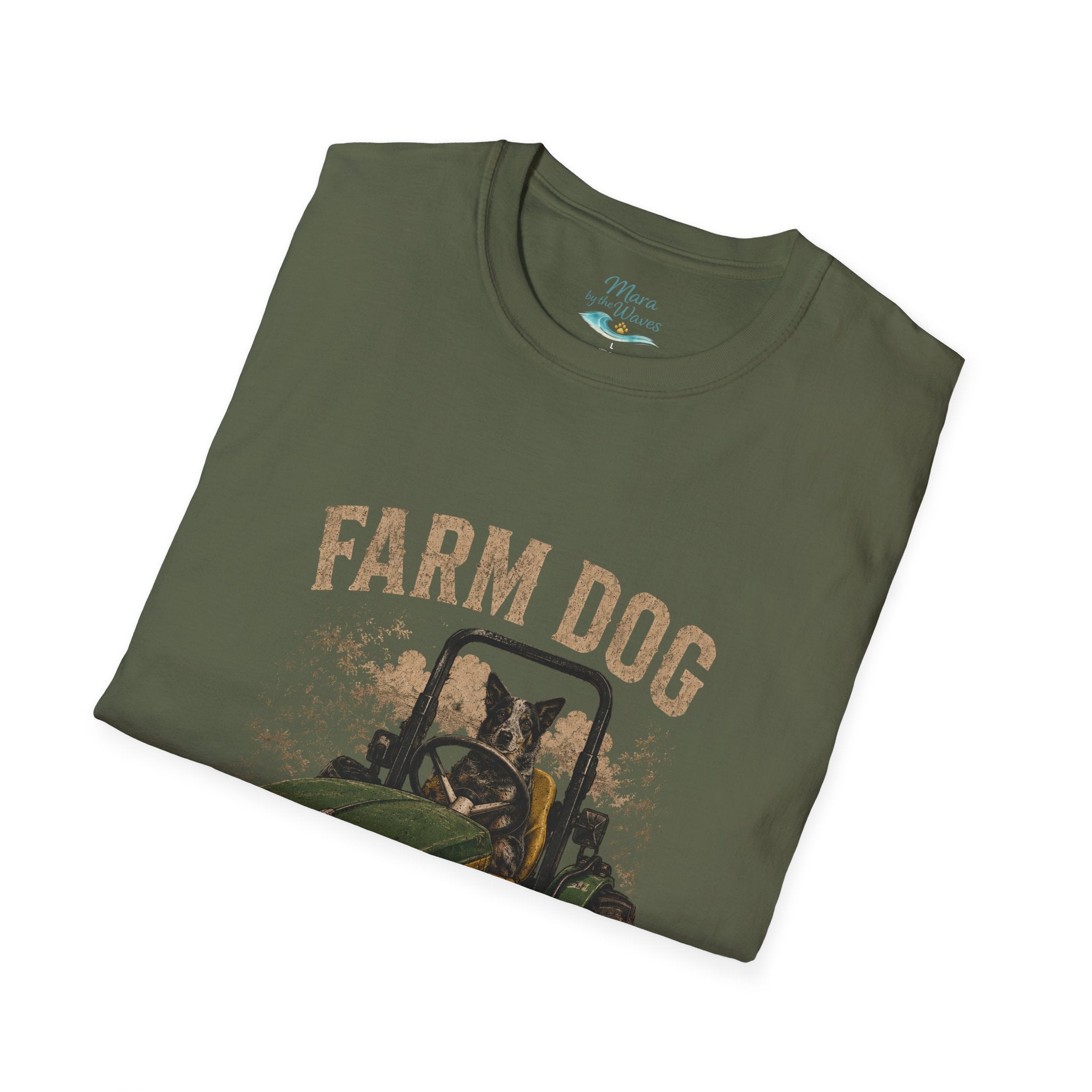 Farm Dog T-Shirt - "Born to Work" Tractor & Dog Graphic Tee