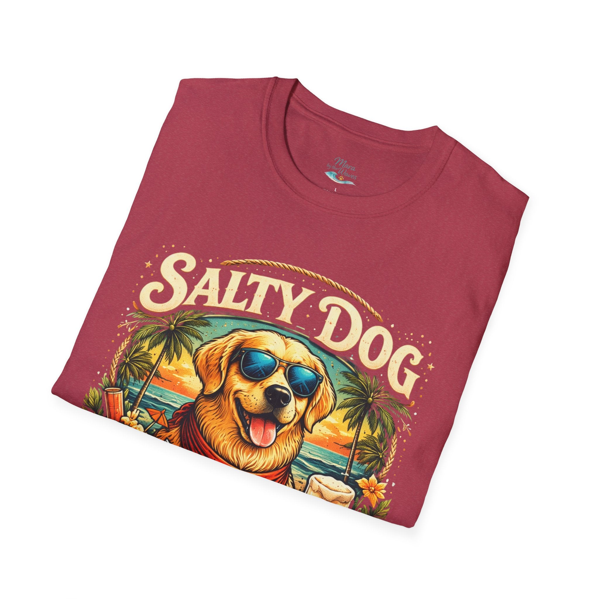 Salty Dog Beach T-Shirt — Retro Surf Dog Graphic Tee